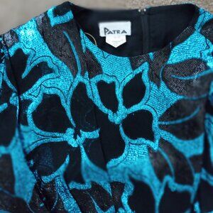 PATRA FAUX 2 PIECE GLOSS METALIC WRAP BLOUSE